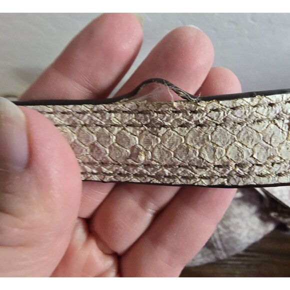 Michael Kors Snakeskin Tote Bag With Gold Hardware & Tassel Accent READ - Picture 6 of 16